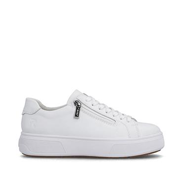 Rieker Macao Laced Platform Trainer - White Leather